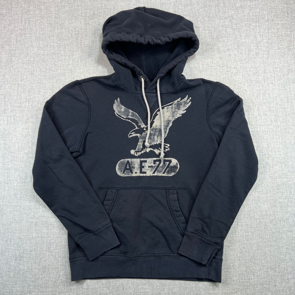 Vintage Y2K American Eagle‎ Outfitters Men XS Hoodie Sweatshirt AE77 Distressed